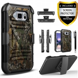 Samsung Galaxy S7 Active Case, Dual Layers [Combo Holster] Case And Built-In Kickstand Bundled with [Premium Screen Protector] Hybird Shockproof And Circlemalls Stylus Pen (Camo)